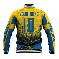 Personalized Sweden Dala Horse Soccer Baseball Jacket Grunge Swedish Flag Cheering Fans Floral