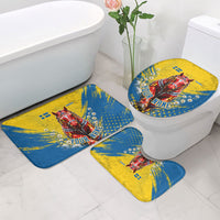 Personalized Sweden Dala Horse Soccer Bathroom Set Grunge Swedish Flag Cheering Fans Floral