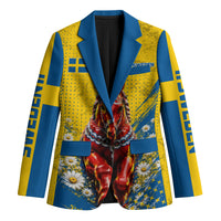 Personalized Sweden Dala Horse Soccer Blazer Grunge Swedish Flag Cheering Fans Floral