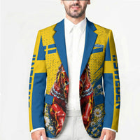 Personalized Sweden Dala Horse Soccer Blazer Grunge Swedish Flag Cheering Fans Floral