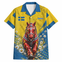 Personalized Sweden Dala Horse Soccer Hawaiian Shirt Grunge Swedish Flag Cheering Fans Floral