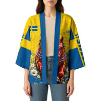 Personalized Sweden Dala Horse Soccer Kimono Grunge Swedish Flag Cheering Fans Floral