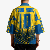 Personalized Sweden Dala Horse Soccer Kimono Grunge Swedish Flag Cheering Fans Floral