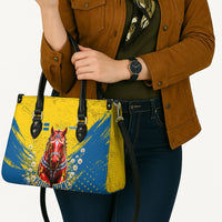 Personalized Sweden Dala Horse Soccer Leather Bag Grunge Swedish Flag Cheering Fans Floral