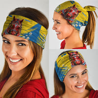 Personalized Sweden Dala Horse Soccer Neck Gaiter Grunge Swedish Flag Cheering Fans Floral
