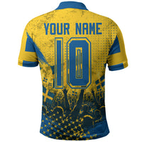 Personalized Sweden Dala Horse Soccer Polo Shirt Grunge Swedish Flag Cheering Fans Floral