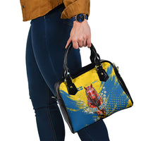 Personalized Sweden Dala Horse Soccer Shoulder Handbag Grunge Swedish Flag Cheering Fans Floral