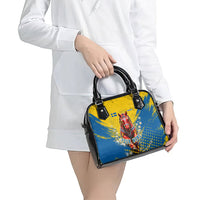 Personalized Sweden Dala Horse Soccer Shoulder Handbag Grunge Swedish Flag Cheering Fans Floral