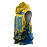 Personalized Sweden Dala Horse Soccer Sleeveless Hoodie Grunge Swedish Flag Cheering Fans Floral