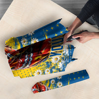 Personalized Sweden Dala Horse Soccer Umbrella Grunge Swedish Flag Cheering Fans Floral
