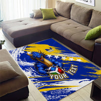 Personalized Bosnia Herzegovina Dragon Soccer Area Rug Bosnian Football Flag Stars Fleur De Lis Grunge