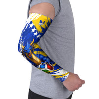 Personalized Bosnia Herzegovina Dragon Soccer Arm Sleeves Bosnian Football Flag Stars Fleur De Lis Grunge