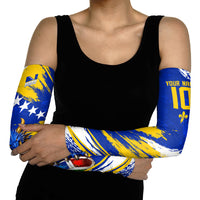 Personalized Bosnia Herzegovina Dragon Soccer Arm Sleeves Bosnian Football Flag Stars Fleur De Lis Grunge