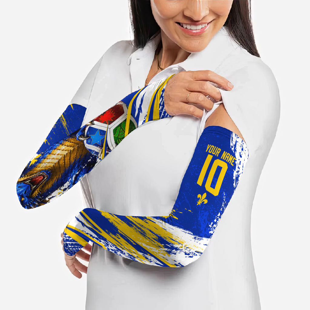 Personalized Bosnia Herzegovina Dragon Soccer Arm Sleeves Bosnian Football Flag Stars Fleur De Lis Grunge