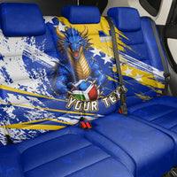 Personalized Bosnia Herzegovina Dragon Soccer Back Car Seat Cover Bosnian Football Flag Stars Fleur De Lis Grunge