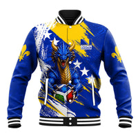 Personalized Bosnia Herzegovina Dragon Soccer Baseball Jacket Bosnian Football Flag Stars Fleur De Lis Grunge