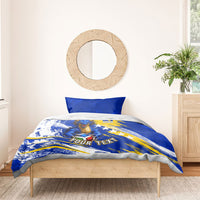 Personalized Bosnia Herzegovina Dragon Soccer Bedding Set Bosnian Football Flag Stars Fleur De Lis Grunge