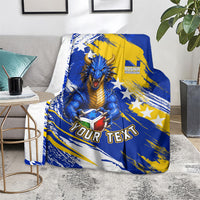 Personalized Bosnia Herzegovina Dragon Soccer Blanket Bosnian Football Flag Stars Fleur De Lis Grunge