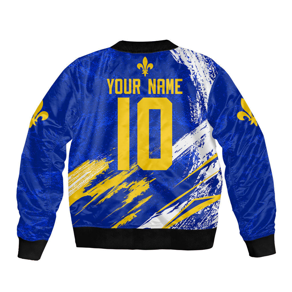 Personalized Bosnia Herzegovina Dragon Soccer Bomber Jacket Bosnian Football Flag Stars Fleur De Lis Grunge