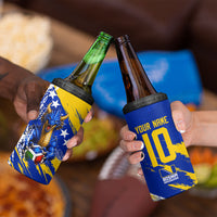 Personalized Bosnia Herzegovina Dragon Soccer 4 in 1 Can Cooler Tumbler Bosnian Football Flag Stars Fleur De Lis Grunge