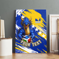 Personalized Bosnia Herzegovina Dragon Soccer Canvas Wall Art Bosnian Football Flag Stars Fleur De Lis Grunge