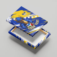 Personalized Bosnia Herzegovina Dragon Soccer Canvas Wall Art Bosnian Football Flag Stars Fleur De Lis Grunge