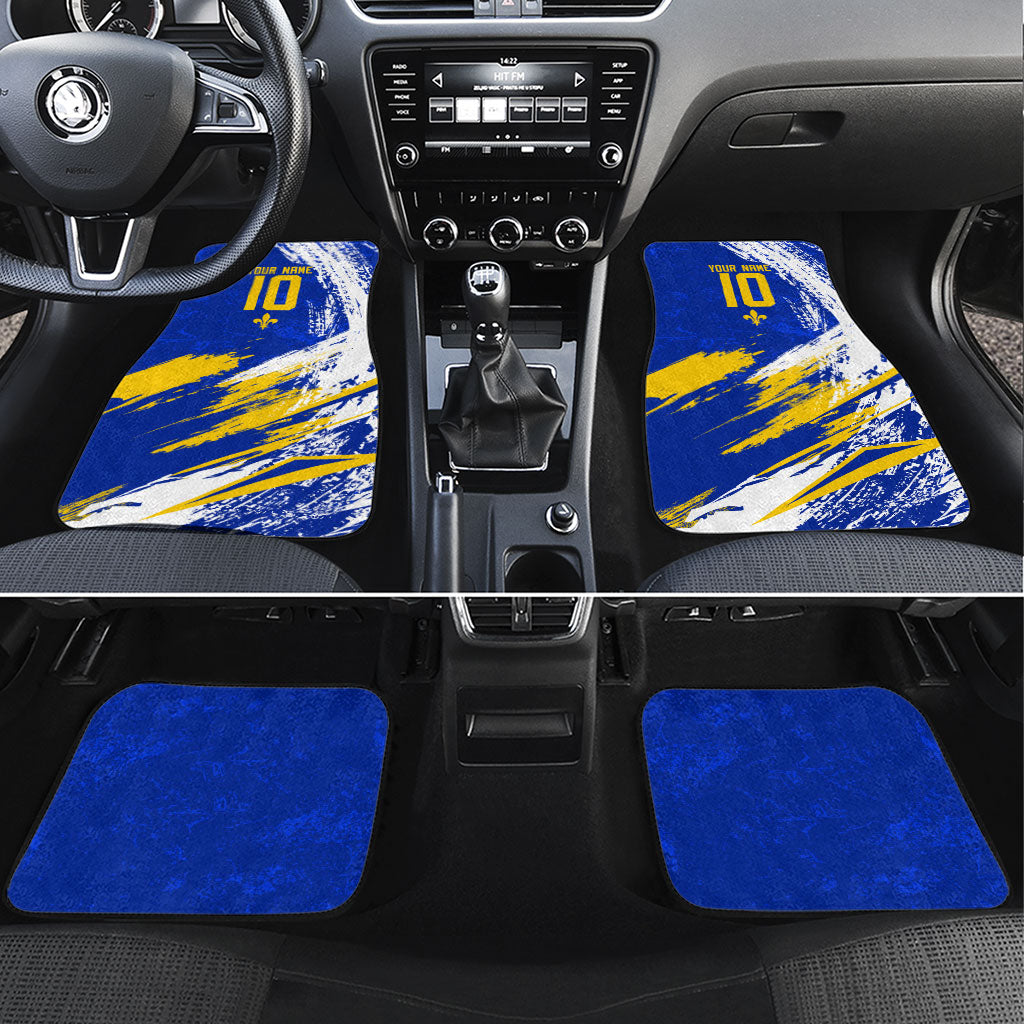 Personalized Bosnia Herzegovina Dragon Soccer Car Mats Bosnian Football Flag Stars Fleur De Lis Grunge