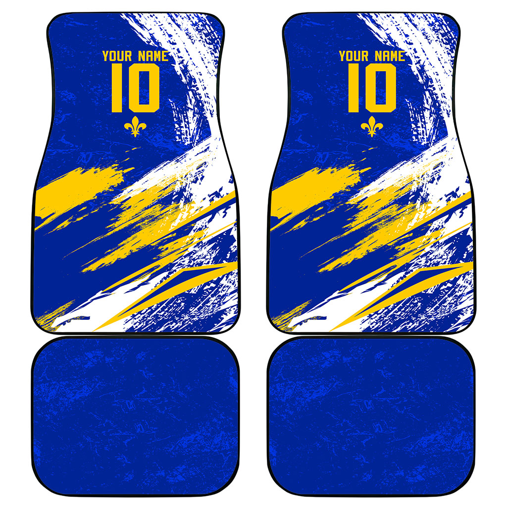 Personalized Bosnia Herzegovina Dragon Soccer Car Mats Bosnian Football Flag Stars Fleur De Lis Grunge