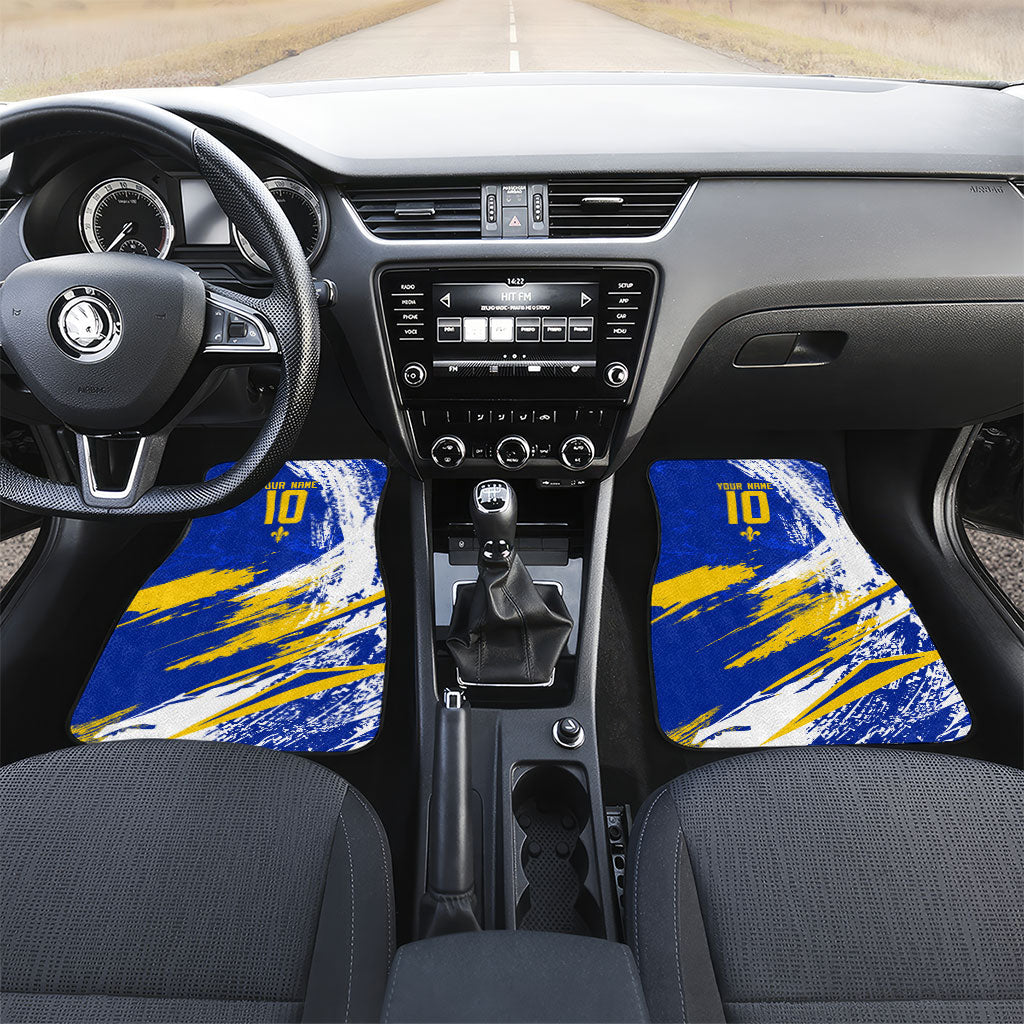 Personalized Bosnia Herzegovina Dragon Soccer Car Mats Bosnian Football Flag Stars Fleur De Lis Grunge