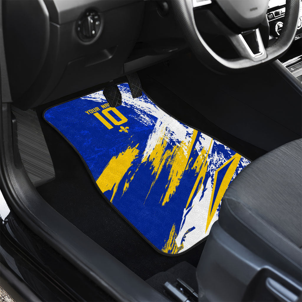 Personalized Bosnia Herzegovina Dragon Soccer Car Mats Bosnian Football Flag Stars Fleur De Lis Grunge