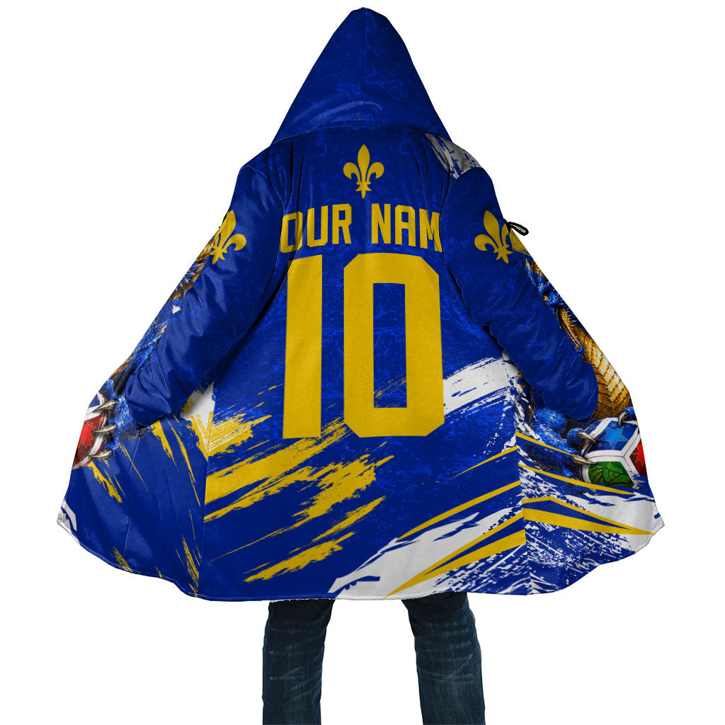 Personalized Bosnia Herzegovina Dragon Soccer Cloak Bosnian Football Flag Stars Fleur De Lis Grunge