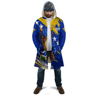 Personalized Bosnia Herzegovina Dragon Soccer Cloak Bosnian Football Flag Stars Fleur De Lis Grunge