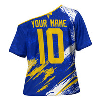 Personalized Bosnia Herzegovina Dragon Soccer Cross Shoulder Shirt Bosnian Football Flag Stars Fleur De Lis Grunge