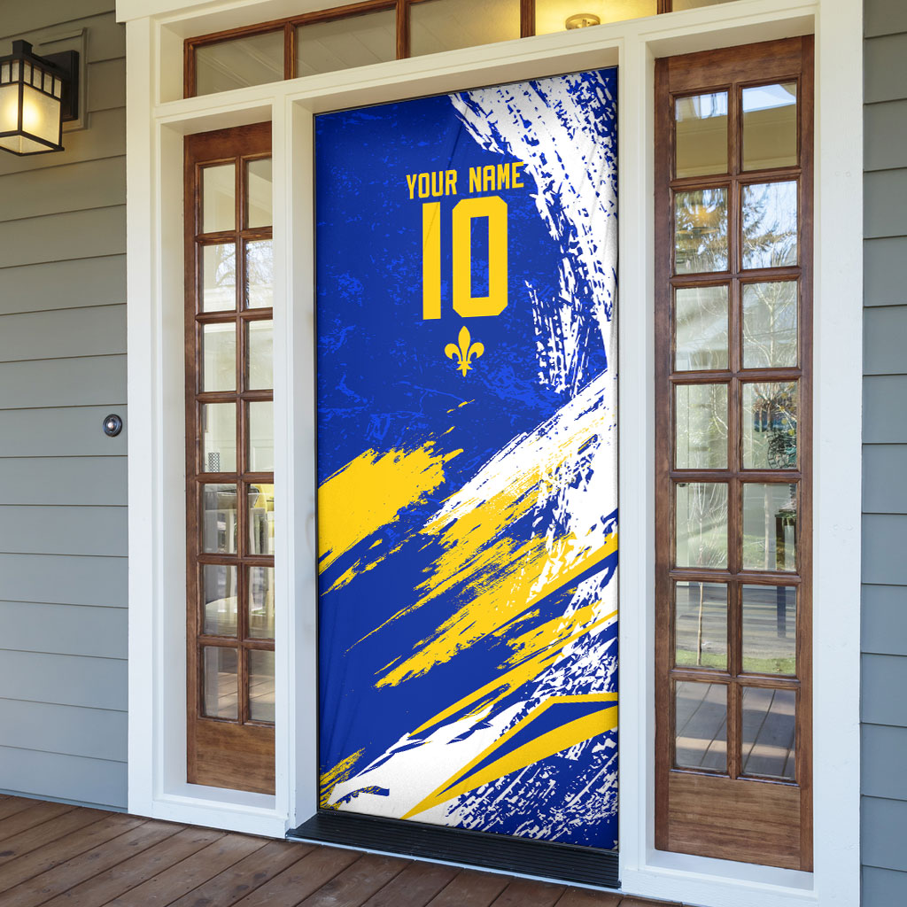 Personalized Bosnia Herzegovina Dragon Soccer Door Cover Bosnian Football Flag Stars Fleur De Lis Grunge