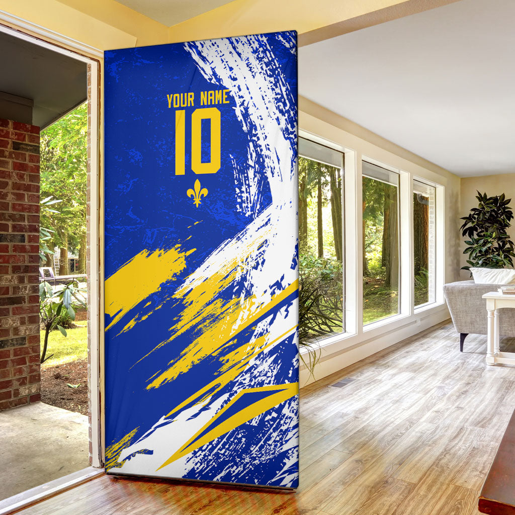 Personalized Bosnia Herzegovina Dragon Soccer Door Cover Bosnian Football Flag Stars Fleur De Lis Grunge