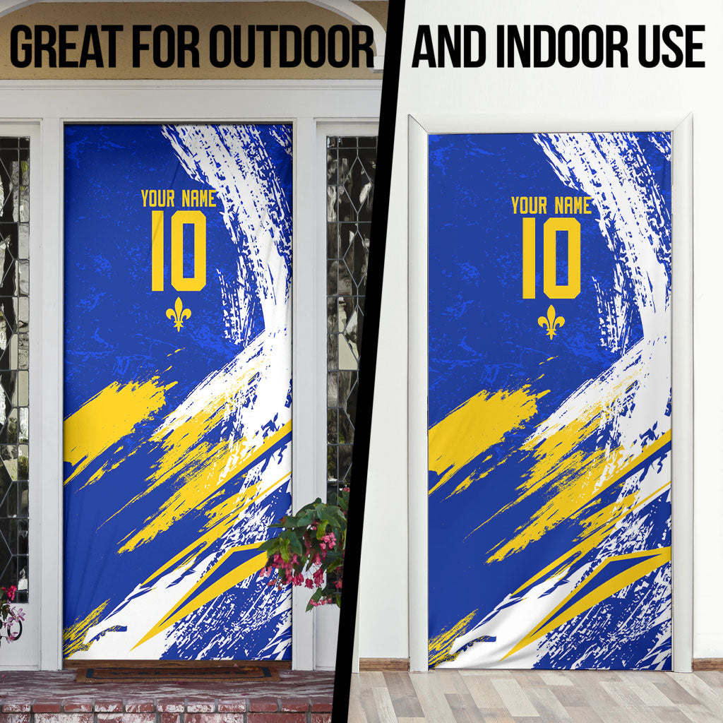 Personalized Bosnia Herzegovina Dragon Soccer Door Cover Bosnian Football Flag Stars Fleur De Lis Grunge