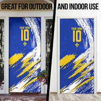 Personalized Bosnia Herzegovina Dragon Soccer Door Cover Bosnian Football Flag Stars Fleur De Lis Grunge
