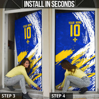 Personalized Bosnia Herzegovina Dragon Soccer Door Cover Bosnian Football Flag Stars Fleur De Lis Grunge