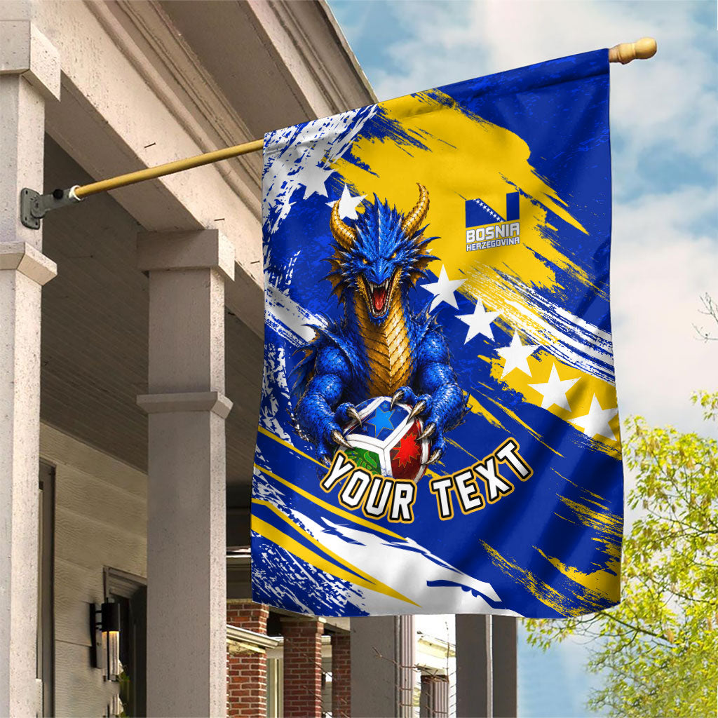 Personalized Bosnia Herzegovina Dragon Soccer Garden Flag Bosnian Football Flag Stars Fleur De Lis Grunge