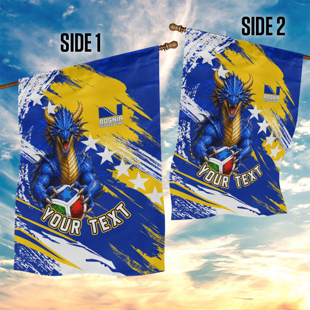 Personalized Bosnia Herzegovina Dragon Soccer Garden Flag Bosnian Football Flag Stars Fleur De Lis Grunge