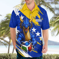 Personalized Bosnia Herzegovina Dragon Soccer Hawaiian Shirt Bosnian Football Flag Stars Fleur De Lis Grunge