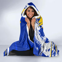 Personalized Bosnia Herzegovina Dragon Soccer Hooded Blanket Bosnian Football Flag Stars Fleur De Lis Grunge