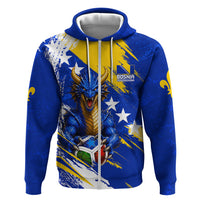 Personalized Bosnia Herzegovina Dragon Soccer Hoodie Bosnian Football Flag Stars Fleur De Lis Grunge