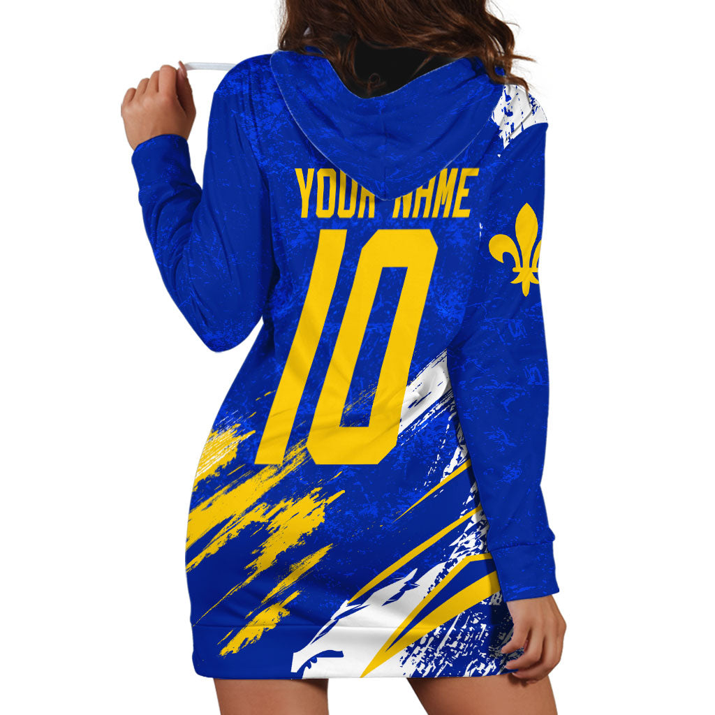 Personalized Bosnia Herzegovina Dragon Soccer Hoodie Dress Bosnian Football Flag Stars Fleur De Lis Grunge