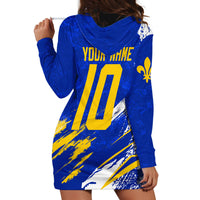 Personalized Bosnia Herzegovina Dragon Soccer Hoodie Dress Bosnian Football Flag Stars Fleur De Lis Grunge