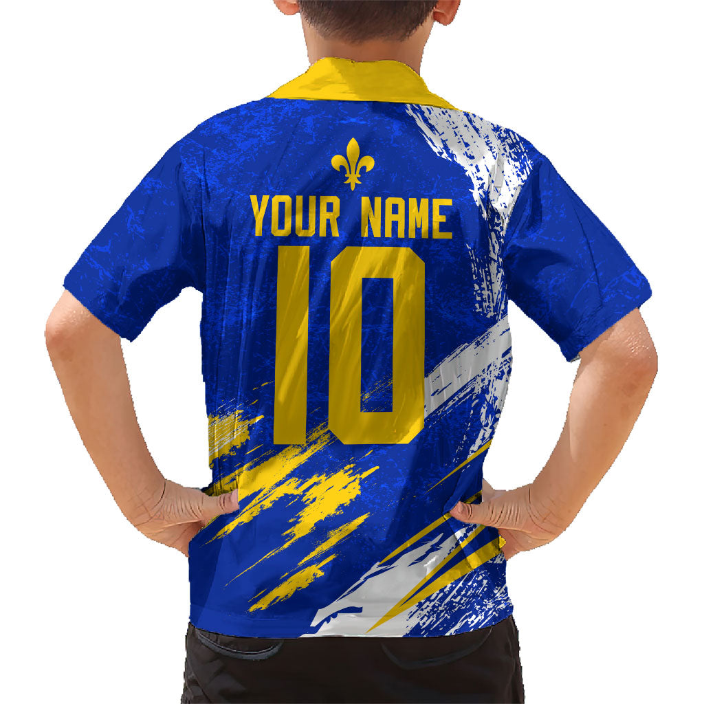 Personalized Bosnia Herzegovina Dragon Soccer Kid Hawaiian Shirt Bosnian Football Flag Stars Fleur De Lis Grunge