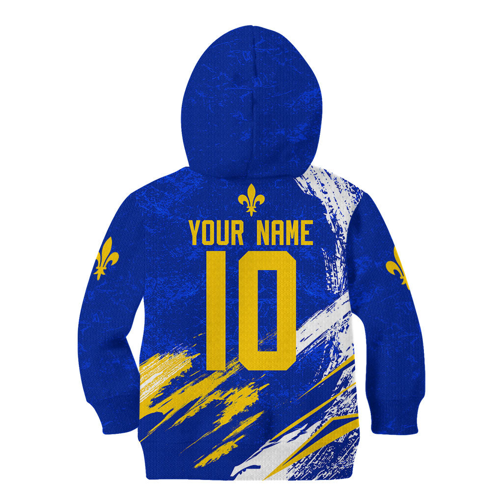Personalized Bosnia Herzegovina Dragon Soccer Kid Hoodie Bosnian Football Flag Stars Fleur De Lis Grunge