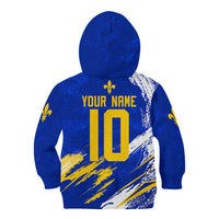 Personalized Bosnia Herzegovina Dragon Soccer Kid Hoodie Bosnian Football Flag Stars Fleur De Lis Grunge