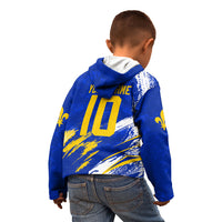 Personalized Bosnia Herzegovina Dragon Soccer Kid Hoodie Bosnian Football Flag Stars Fleur De Lis Grunge
