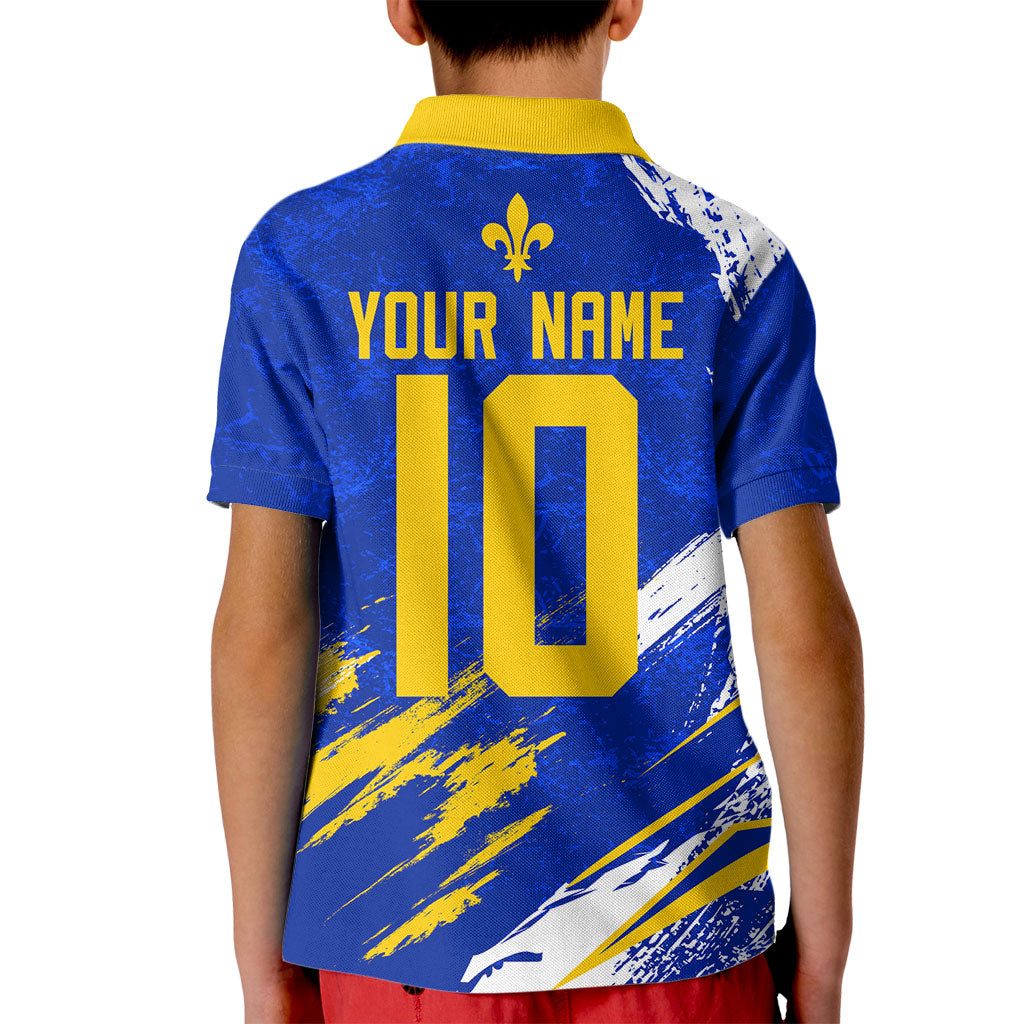Personalized Bosnia Herzegovina Dragon Soccer Kid Polo Shirt Bosnian Football Flag Stars Fleur De Lis Grunge